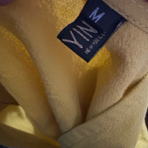 New York & Company Mustard Ruffled Blouse - Picture 5 of 5